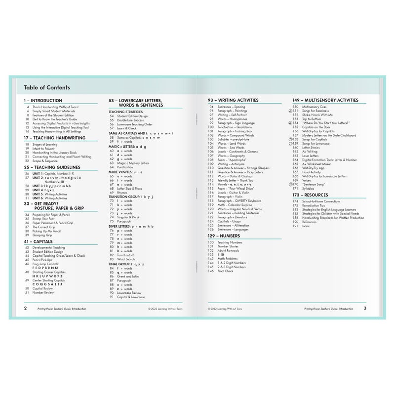 Learning Without Tears, Printing Power Teacher's Guide, Age 7+, 2nd Grade+, Handwriting Practice, School & Home, Language Arts, Tutoring, Sensory - Image 2
